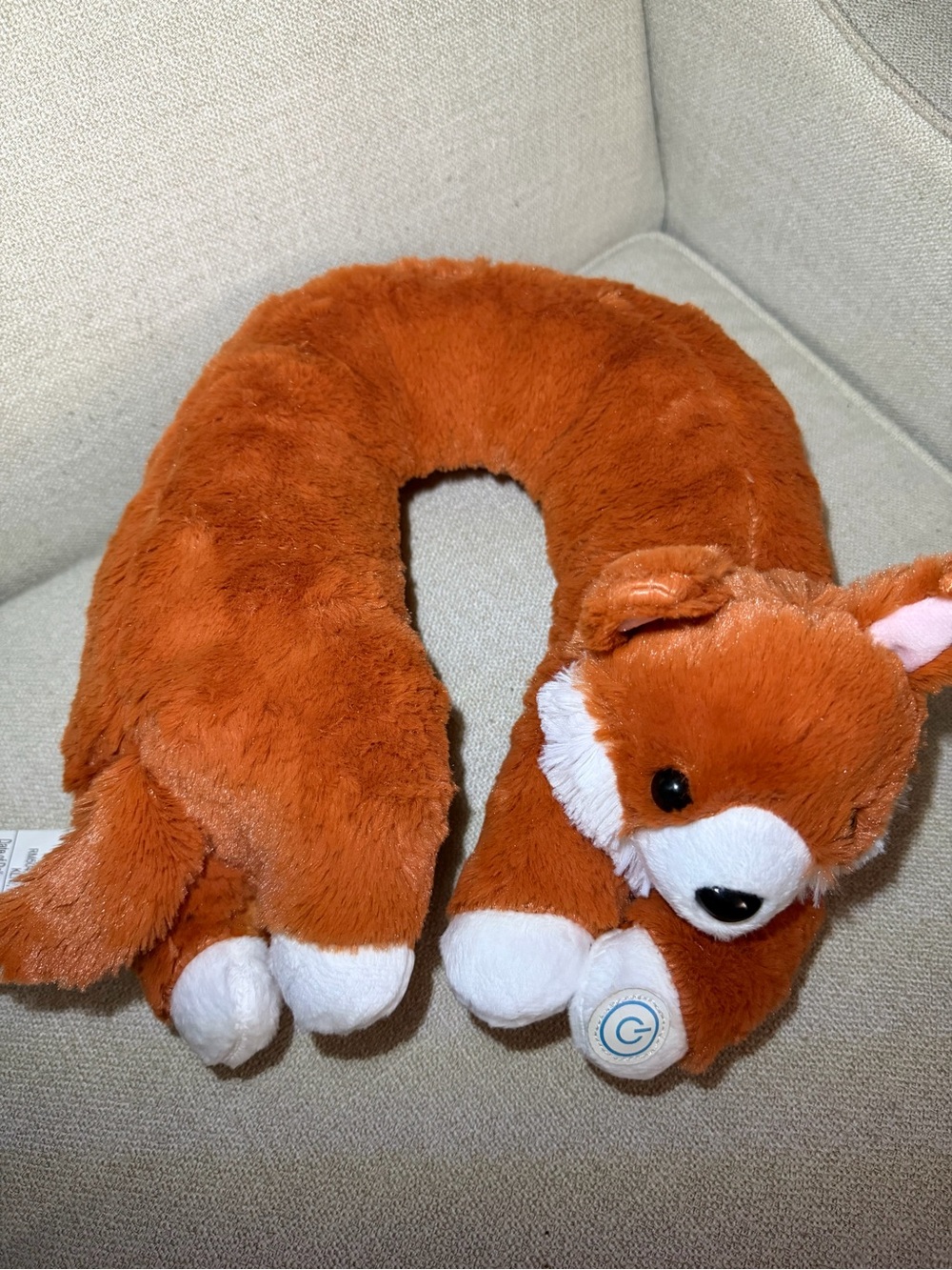 Plush Orange Fox U-shaped vibrating neck massager